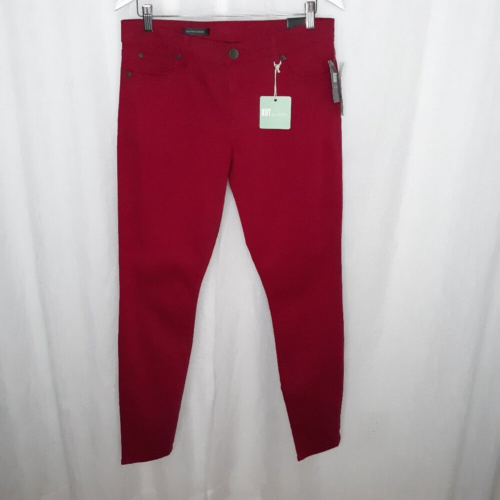 Kut from the Kloth Dayna Colored Skinny Jean Dark Pink Toothpick Skinny
